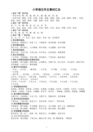 小学语文作文素材（词语）分类汇总（人物、风景、比喻、词语）.doc