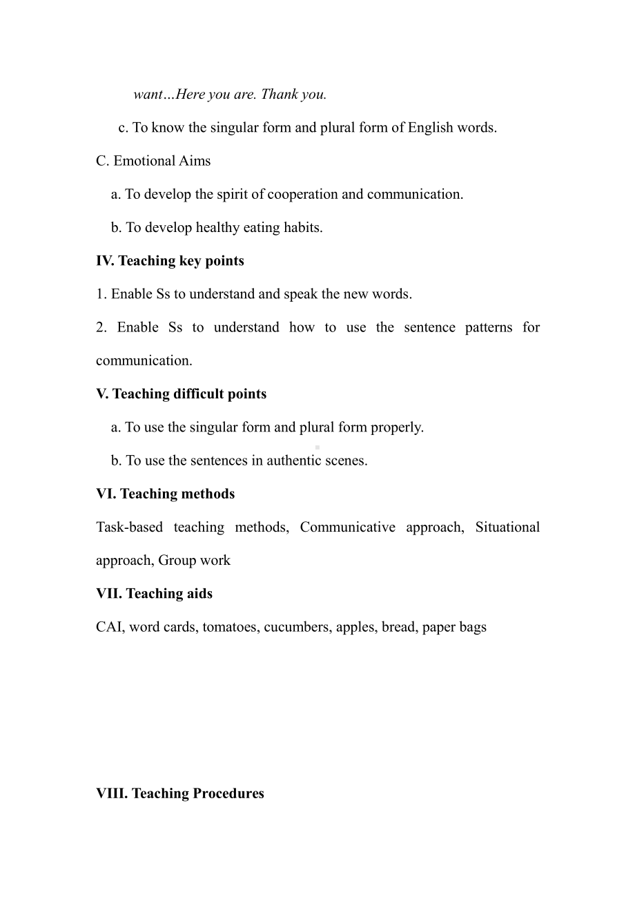 清华版一年级下册UNIT 4HEALTH FOOD-Lesson 23-教案、教学设计--(配套课件编号：f0239).doc_第2页