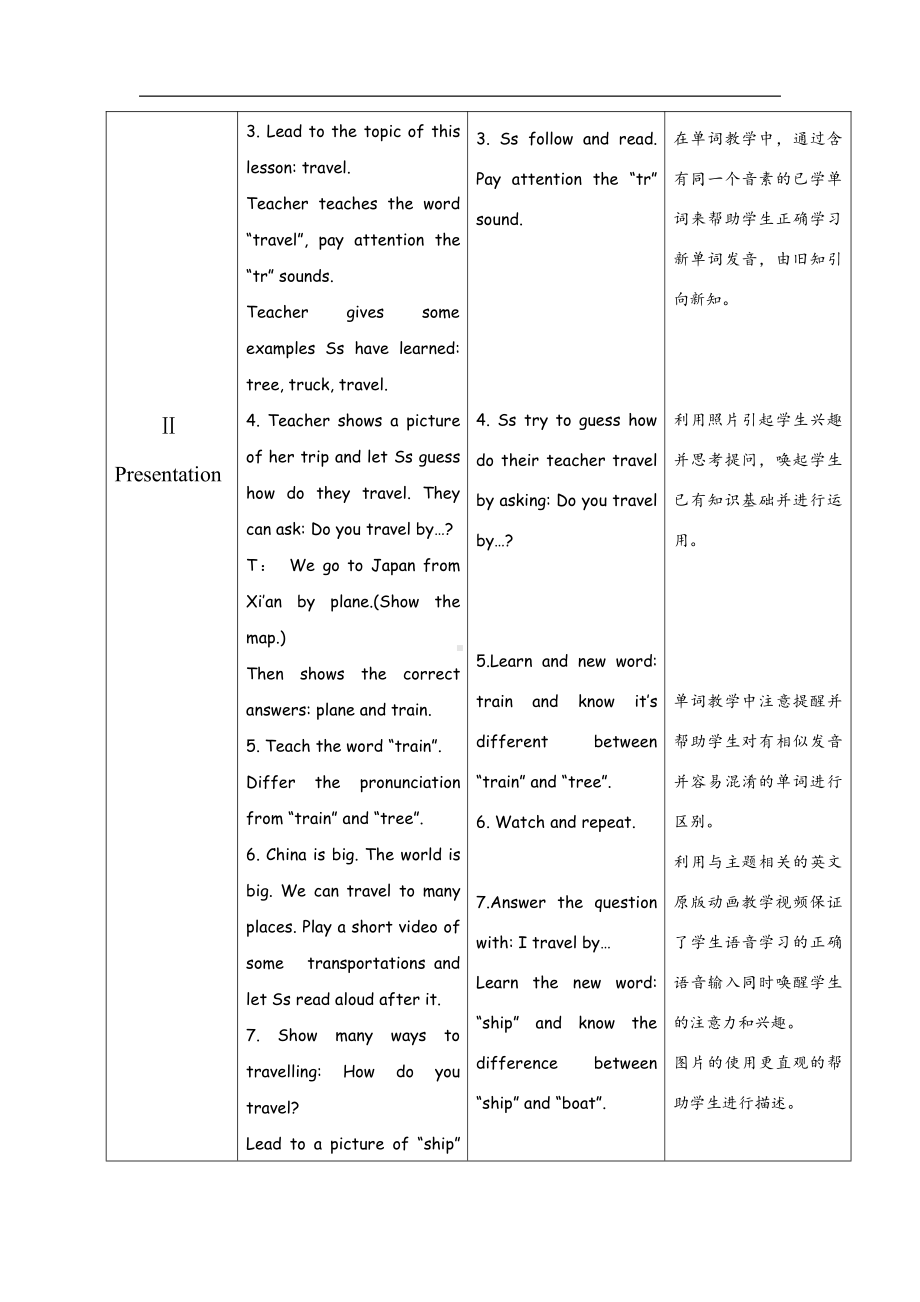 清华版一年级下册UNIT 3MEANS OF TRANSPORT-Lesson 20-教案、教学设计--(配套课件编号：e0919).doc_第3页