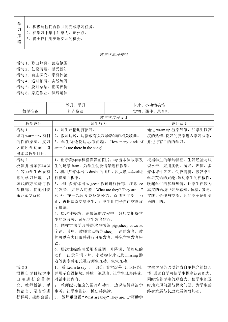 辽宁师大版四下英语Unit 7 What are they -教案、教学设计-公开课-(配套课件编号：f023a).doc_第2页