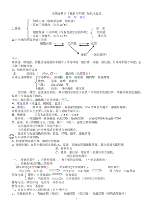 （高中精品资料）高中生物必必修三知识点总结.docx