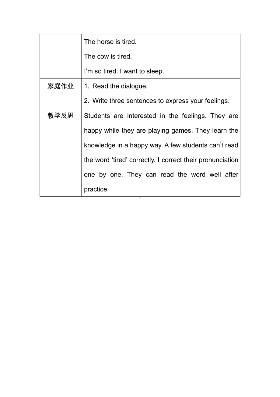 清华版二年级下册UNIT 2FEELINGS-Lesson 11-教案、教学设计--(配套课件编号：d1517).doc_第3页