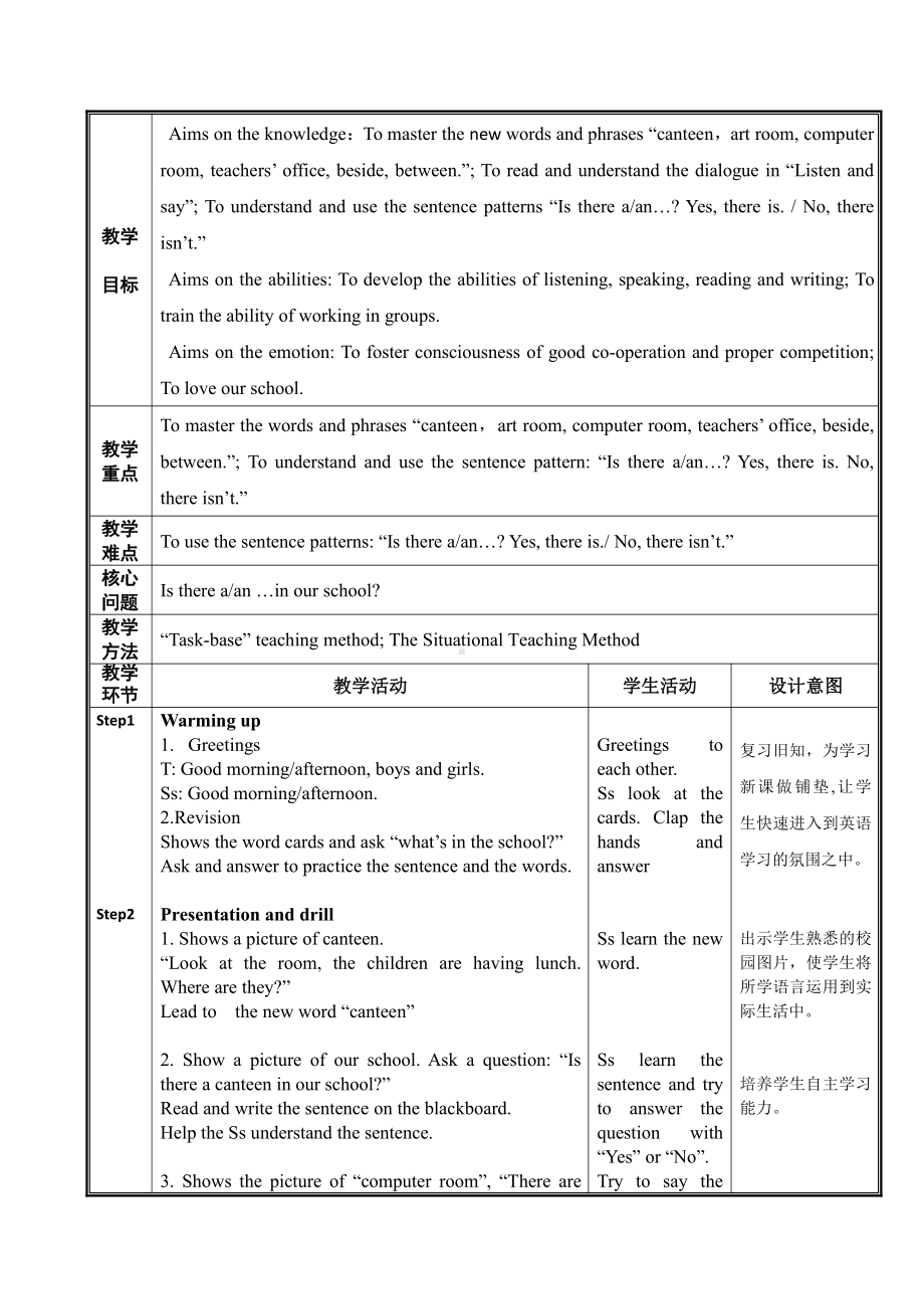 辽宁师大版五年级下册英语Unit 2 Visiting a school-教案、教学设计--(配套课件编号：202d7).docx_第1页