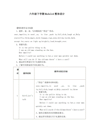 教科版（广州）六下Module 4 Good manners-Unit 8 The magic words-Fun with language-教案、教学设计--(配套课件编号：50ff6).docx