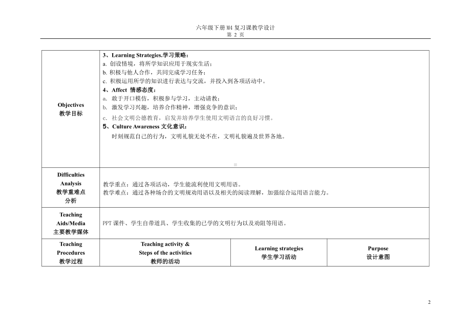 教科版（广州）六下Module 4 Good manners-Unit 7 It’s the polite thing to do-Fun with language-教案、教学设计--(配套课件编号：b09ca).doc_第2页