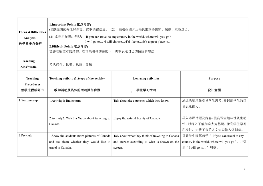 教科版（广州）六下Module 5 Travel abroad-Unit 9 Where will you go-Let's talk-教案、教学设计-公开课-(配套课件编号：d00c2).docx_第3页