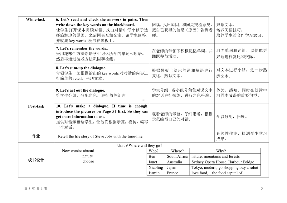 教科版（广州）六下Module 5 Travel abroad-Unit 9 Where will you go-教案、教学设计--(配套课件编号：03eb4).doc_第3页