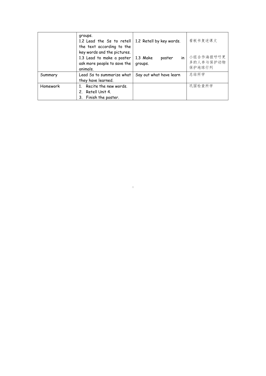 教科版（广州）六下Module 2 Animals-Unit 4 We can save the animals-Let's read-教案、教学设计-公开课-(配套课件编号：001c0).doc_第2页