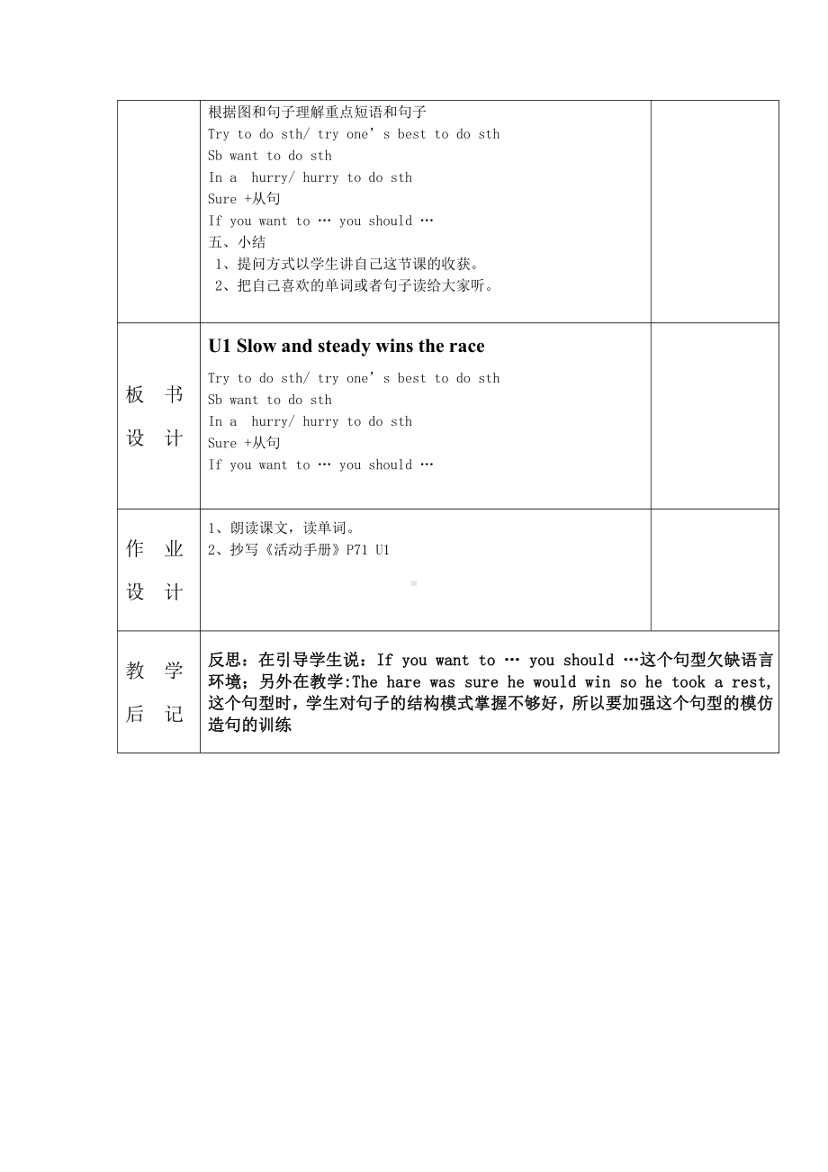 教科版（广州）六下Module 1 Stories-Unit 1 Slow and steady wins the race-Let's talk-教案、教学设计--(配套课件编号：f03c2).doc_第2页