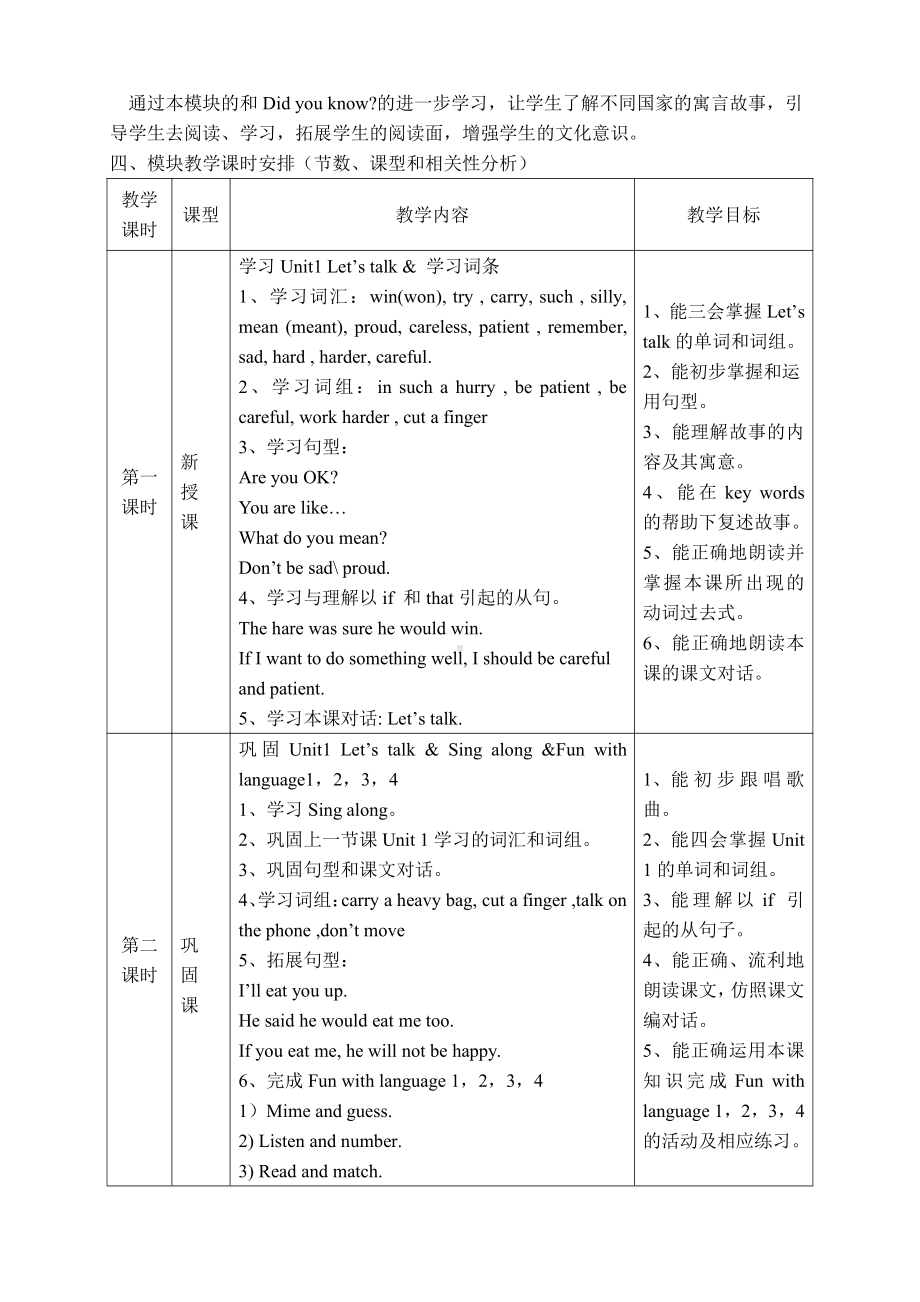 教科版（广州）六下Module 1 Stories-Unit 2 Waiting for another hare-Let's read-教案、教学设计--(配套课件编号：800c9).docx_第3页