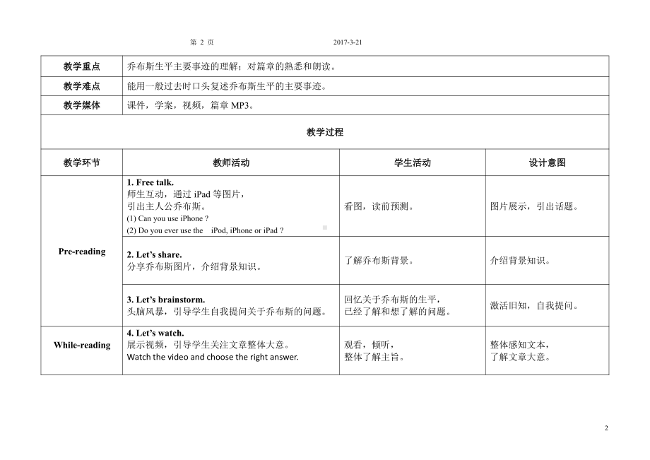 教科版（广州）六下Module 3 Famous people-Unit 6 Steve Jobs-Let's read-教案、教学设计--(配套课件编号：a03ae).doc_第2页