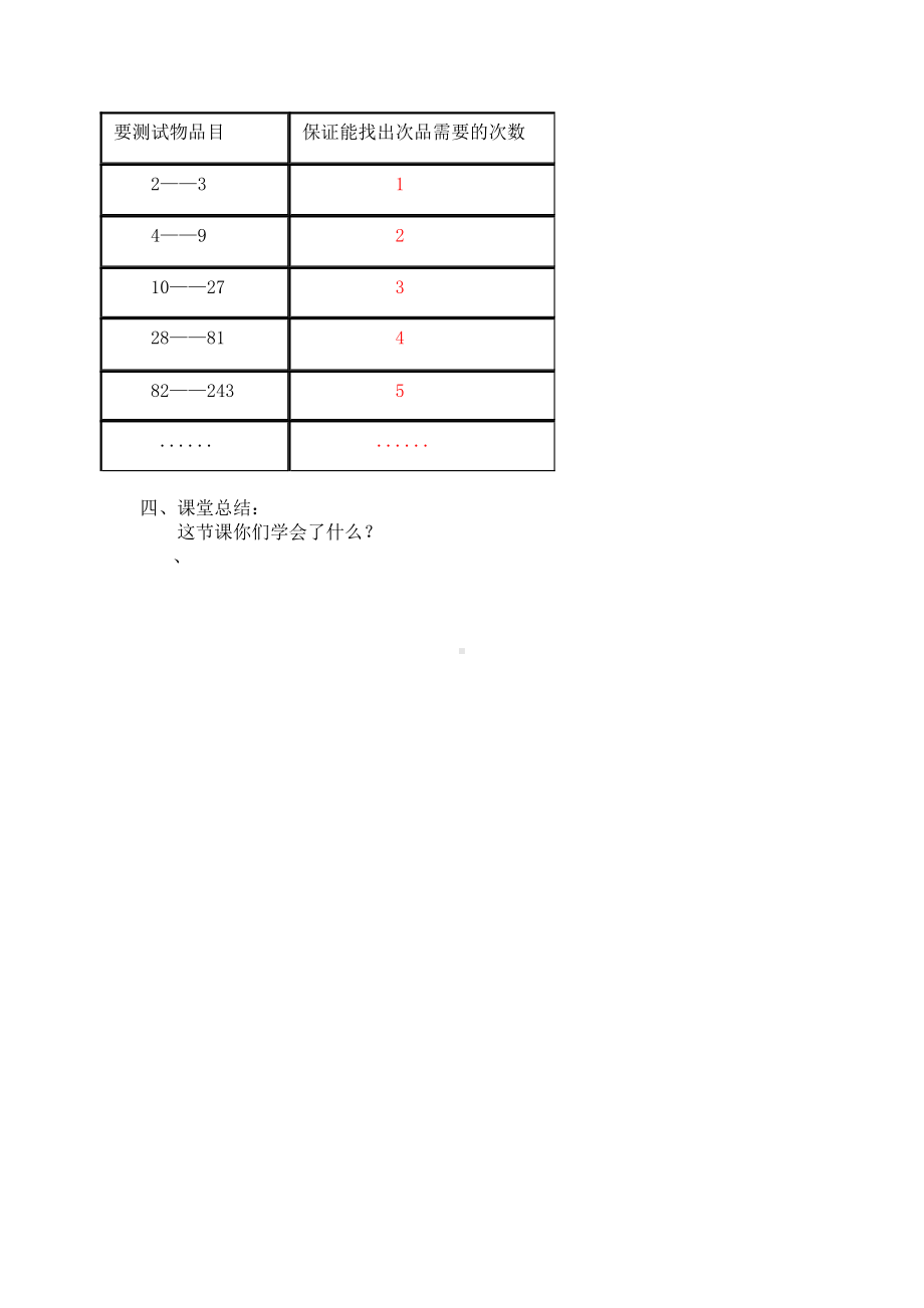 五年级数学下册教案：8数学广角-找次品（人教版）(12).doc_第3页