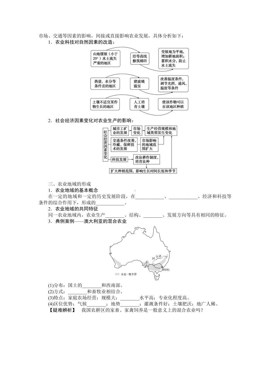 2022届新高考地理人教版一轮复习学案：9.22 农业的区位选择 （含解析）.docx_第3页