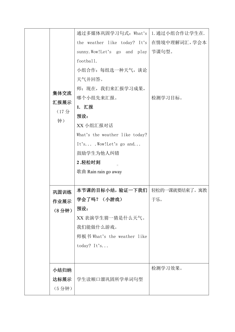 人教版（新起点）二年级下册英语Unit 2 Weather-lesson 2-教案、教学设计-公开课-(配套课件编号：5002c).doc_第3页