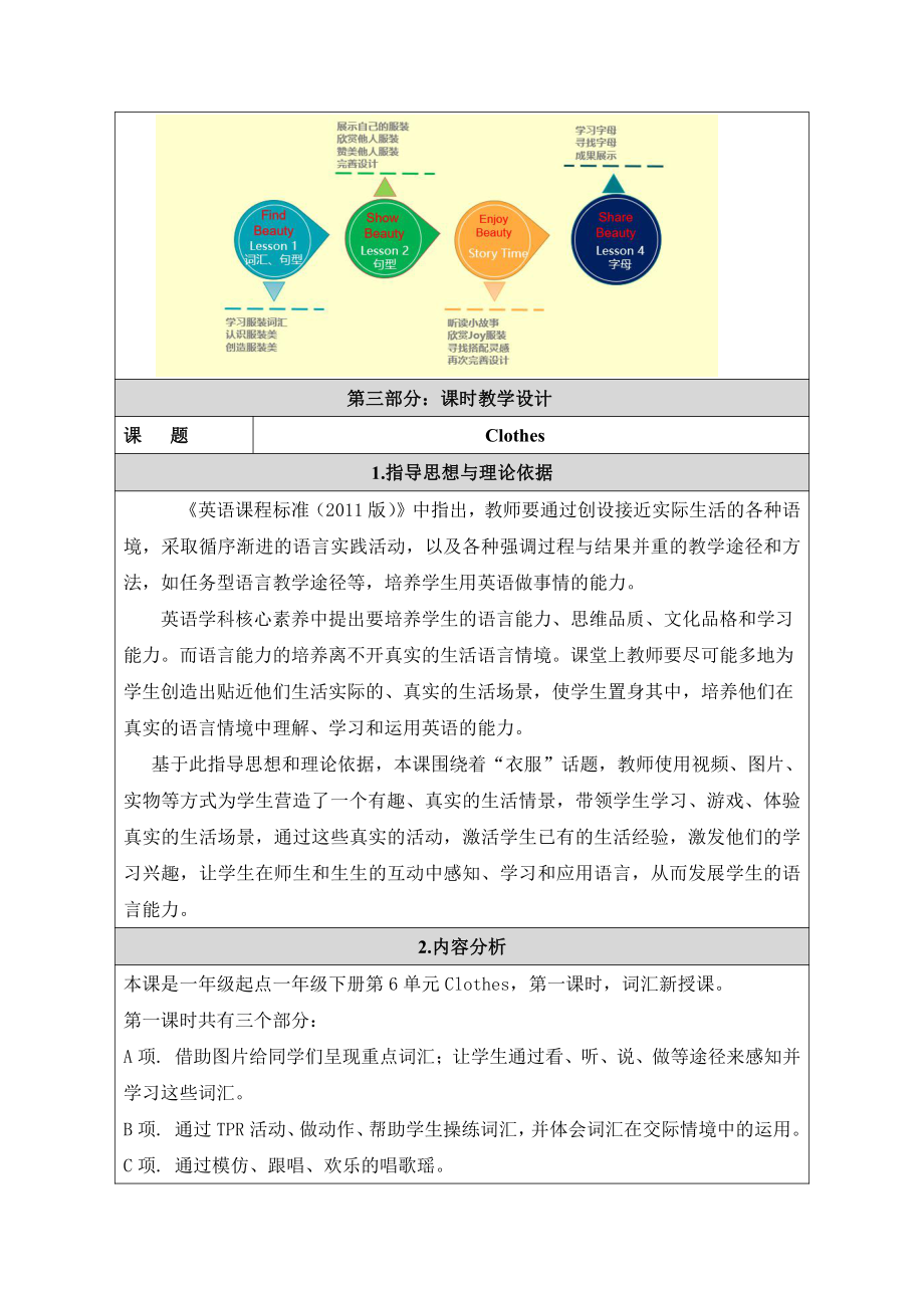 人教版（新起点）一年级下册Unit 6 Clothes-lesson 1-教案、教学设计-公开课-(配套课件编号：20053).docx_第3页