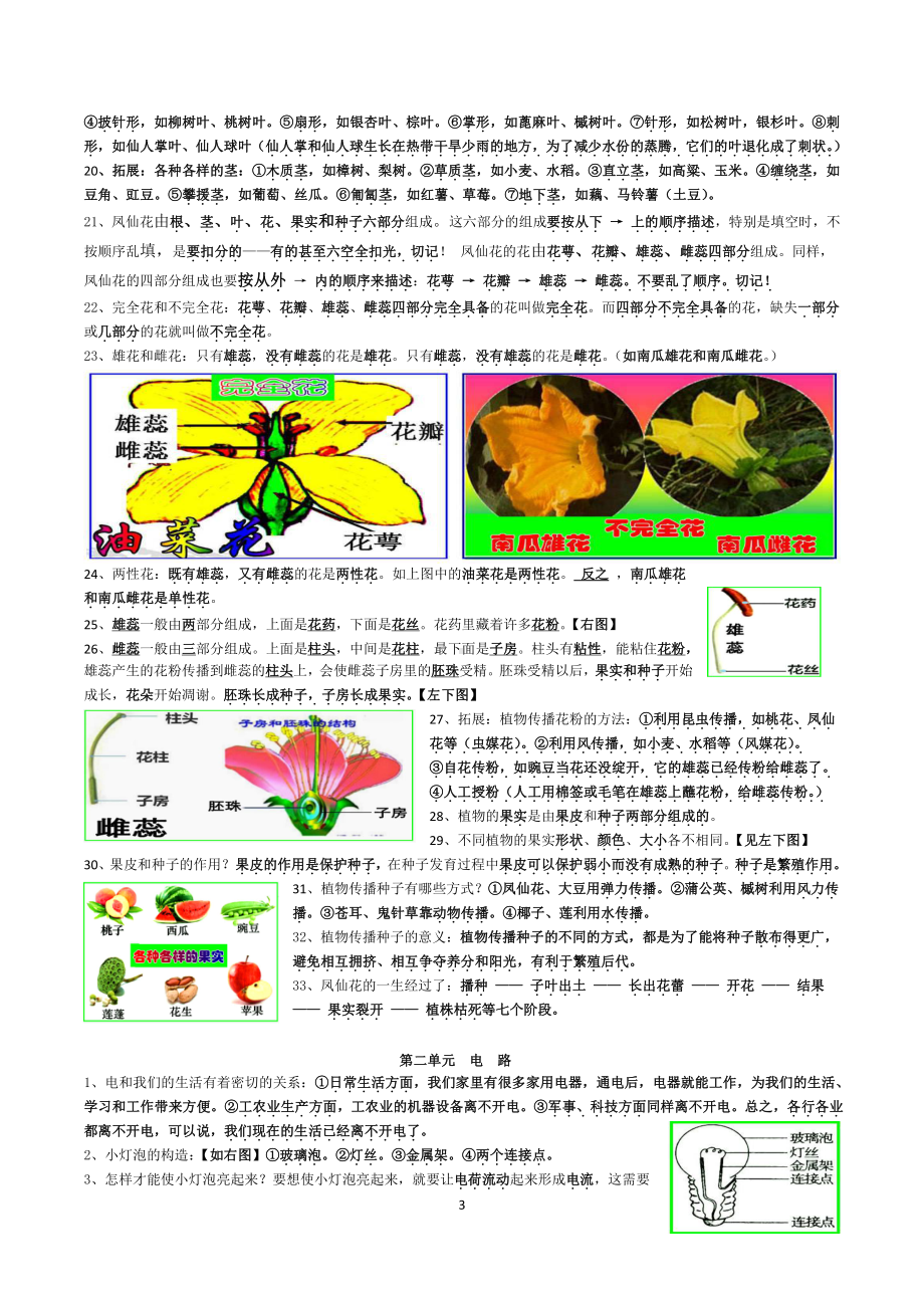 2021新教科版四年级下册《科学》全册知识点总结（期末复习资料）.doc_第3页