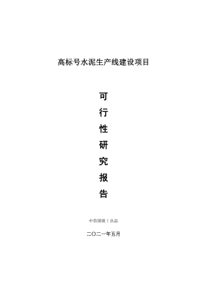 高标号水泥生产建设项目可行性研究报告.doc