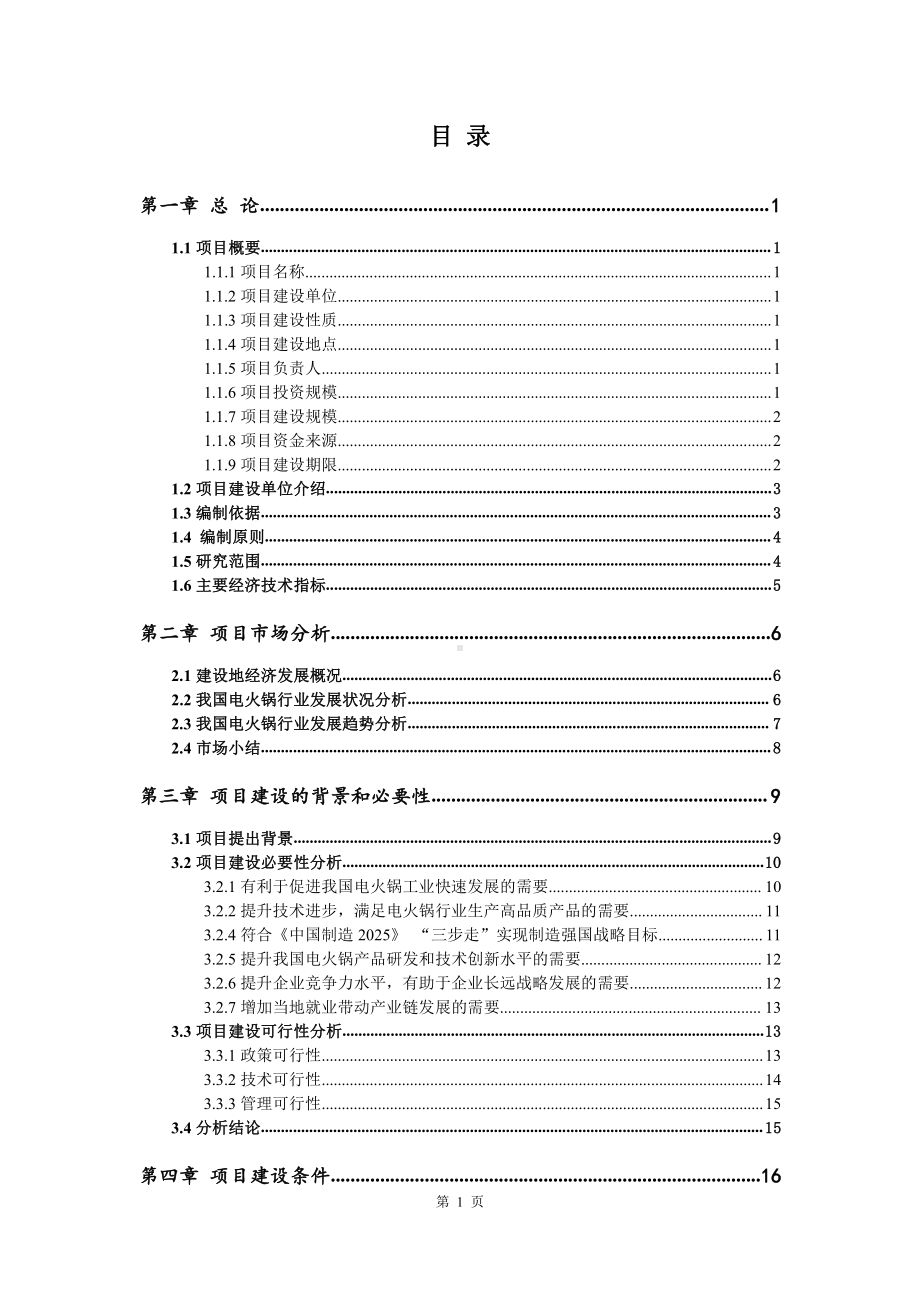 电火锅生产建设项目可行性研究报告.doc_第2页