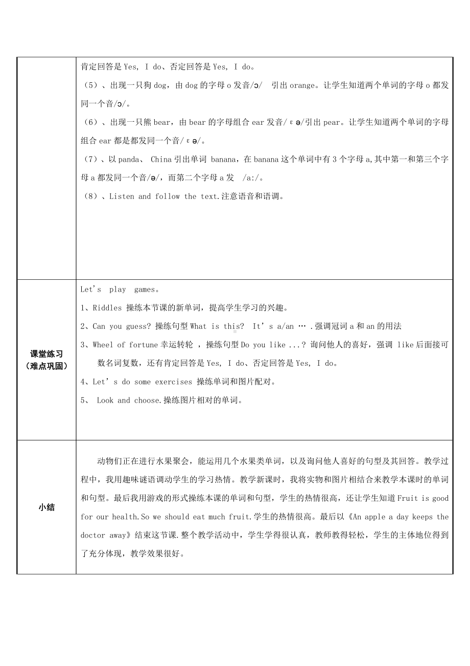 三年级英语下册教案：Unit 5 Do you like pears？A-Let’s learn人教PEP版.docx_第2页