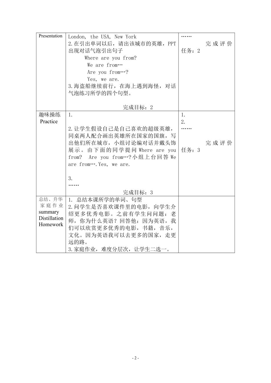 科普版四年级下册英语Lesson 4Where are you from -教案、教学设计-公开课-(配套课件编号：60b4d).doc_第2页