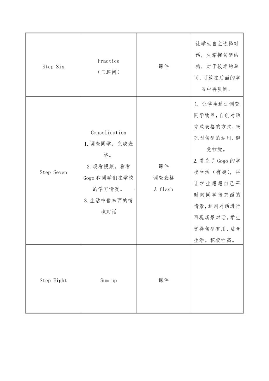 科普版四年级下册英语Lesson 8Do you have a ruler -教案、教学设计--(配套课件编号：4040e).doc_第3页