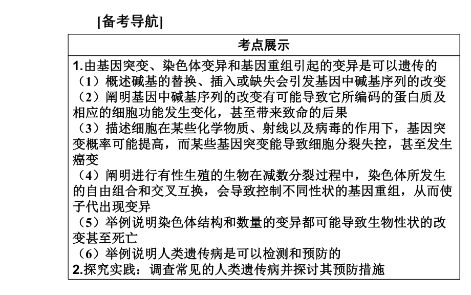 （新教材）2022年高中生物人教版学业水平合格考试复习课件：专题十 基因突变及其他变异.PPT_第2页