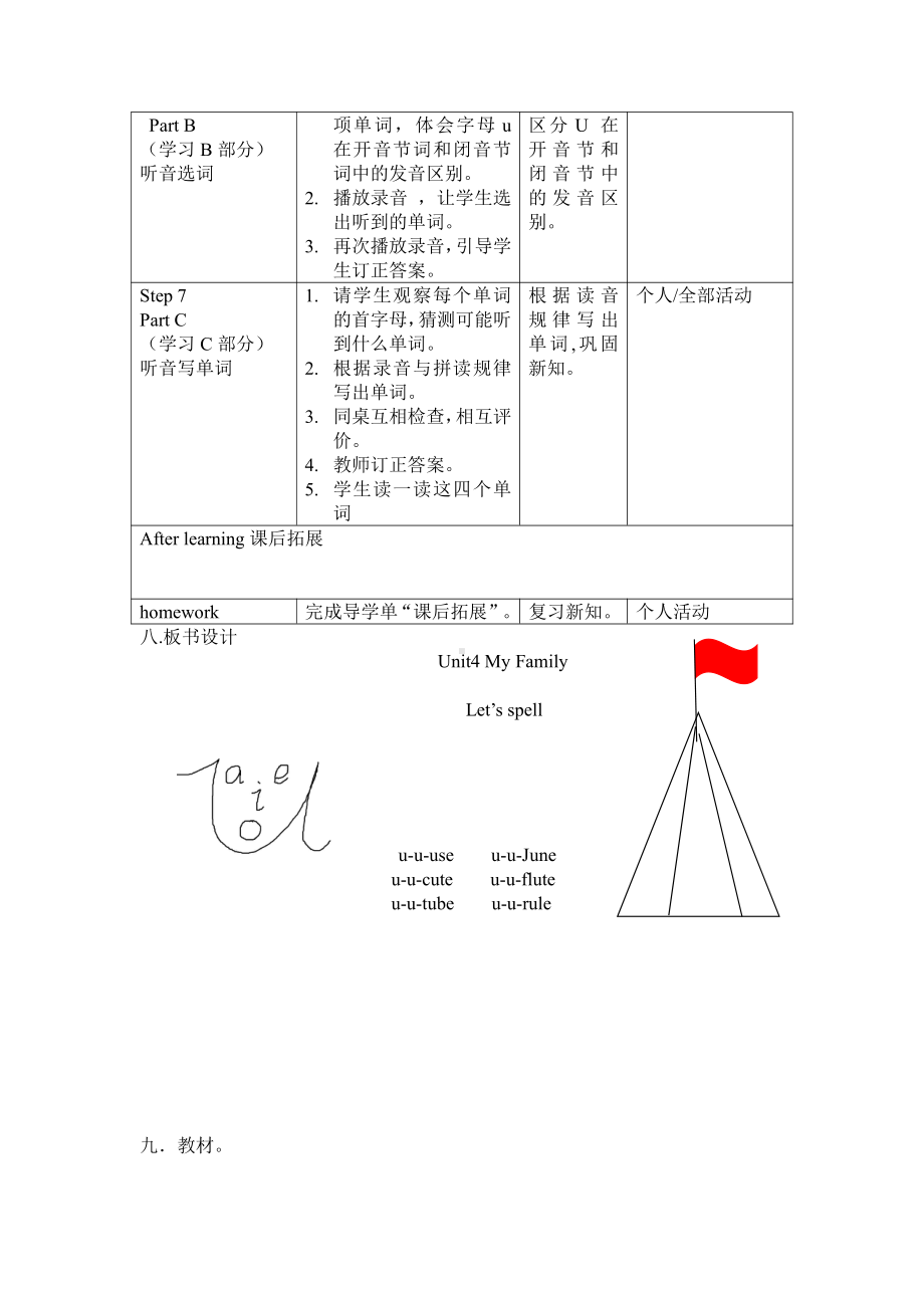 人教版（新起点）三下Unit 4 My Family-Let’s Spell-教案、教学设计--(配套课件编号：a2827).doc_第3页