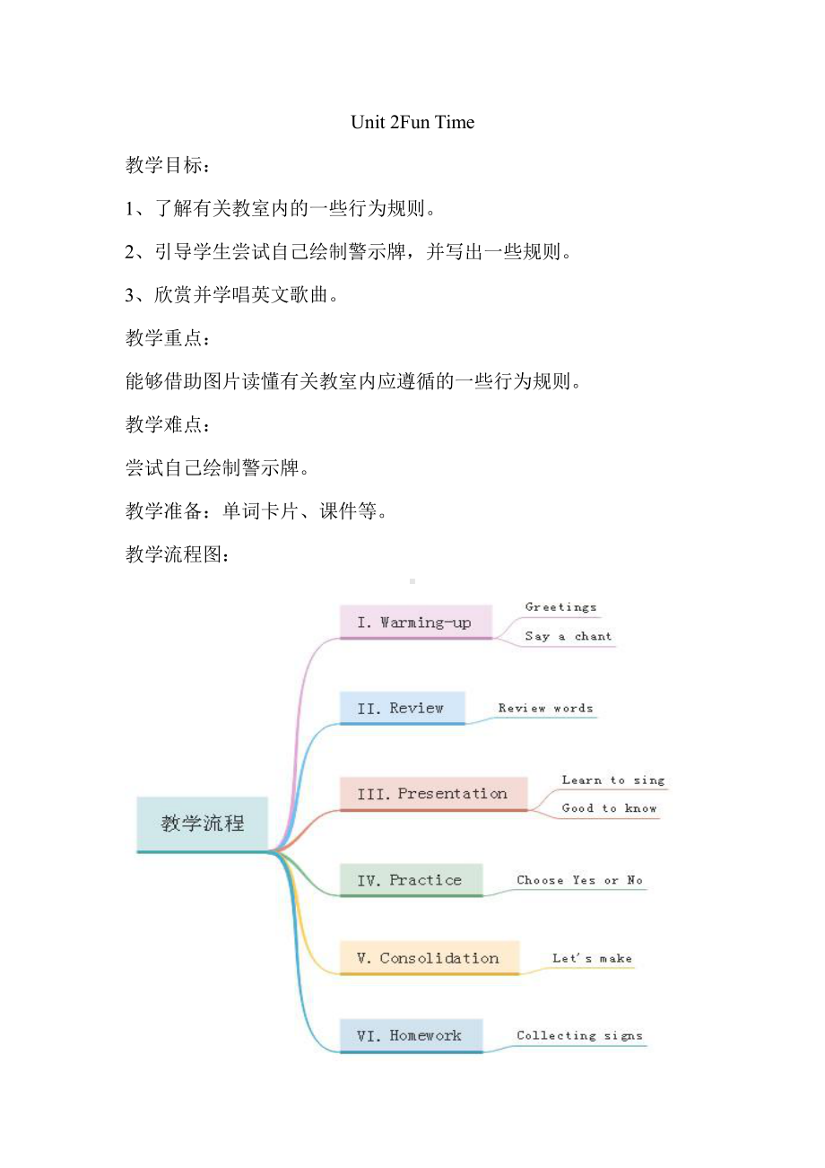 人教版（新起点）三下Unit 2 My School-Fun Time-教案、教学设计--(配套课件编号：6045a).docx_第1页