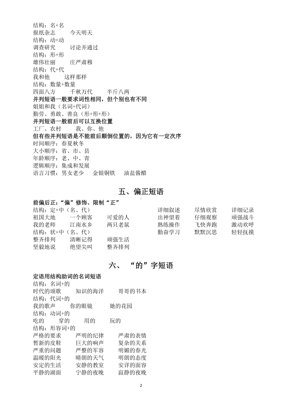 小学语文常考短语汇总（共6类）（直接打印每生一份熟读熟记）.doc_第2页