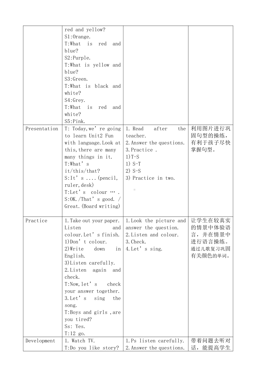 教科版三下Module 1 Colours-Unit 2 Let's colour it-Fun with language-教案、教学设计--(配套课件编号：903fe).docx_第2页