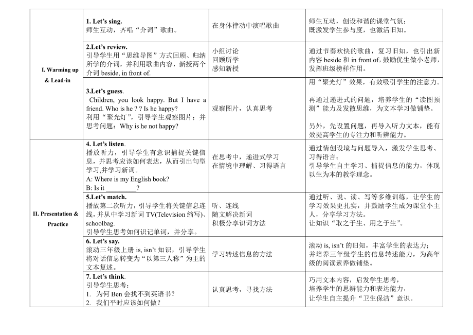 教科版三下Module 2 Positions-Unit 4 Is it in your bag -Let's talk-教案、教学设计--(配套课件编号：80e50).doc_第3页