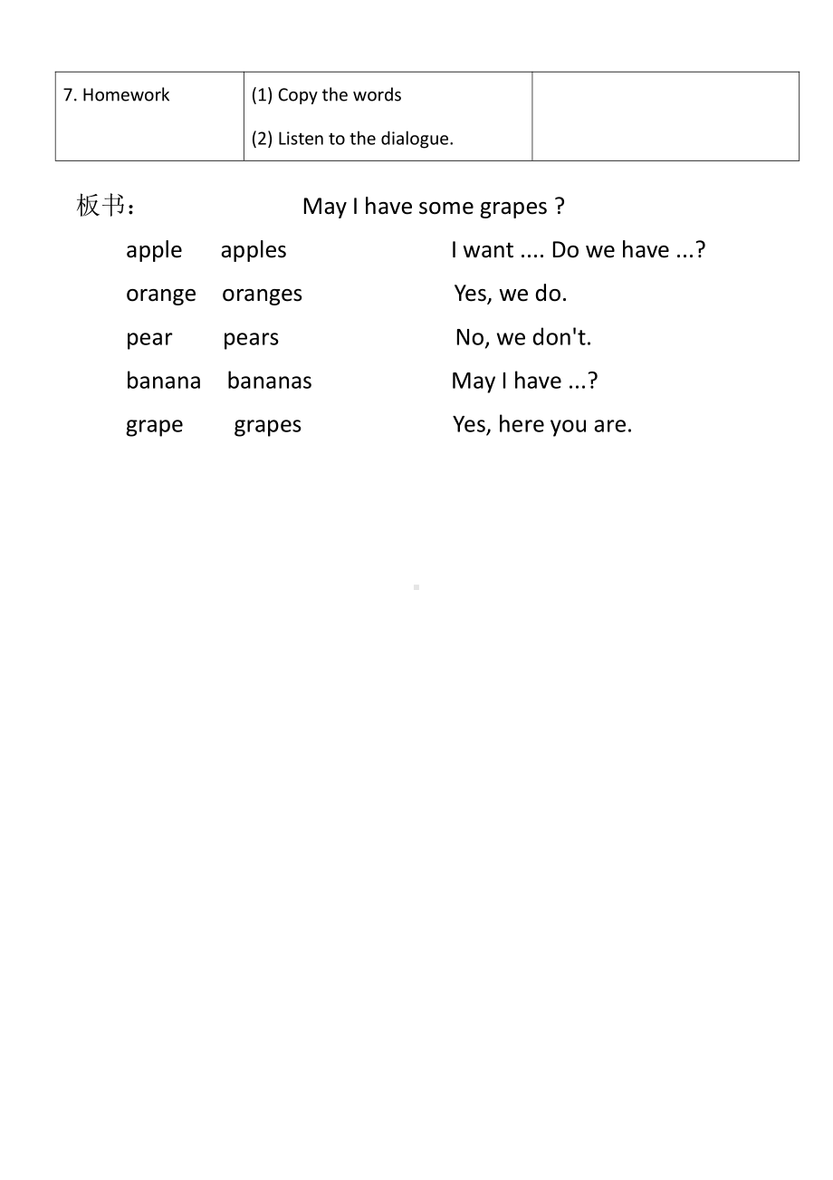 教科版三下Module 4 Fruits-Unit 7 May I have some grapes -Let's talk-教案、教学设计--(配套课件编号：f010d).docx_第2页