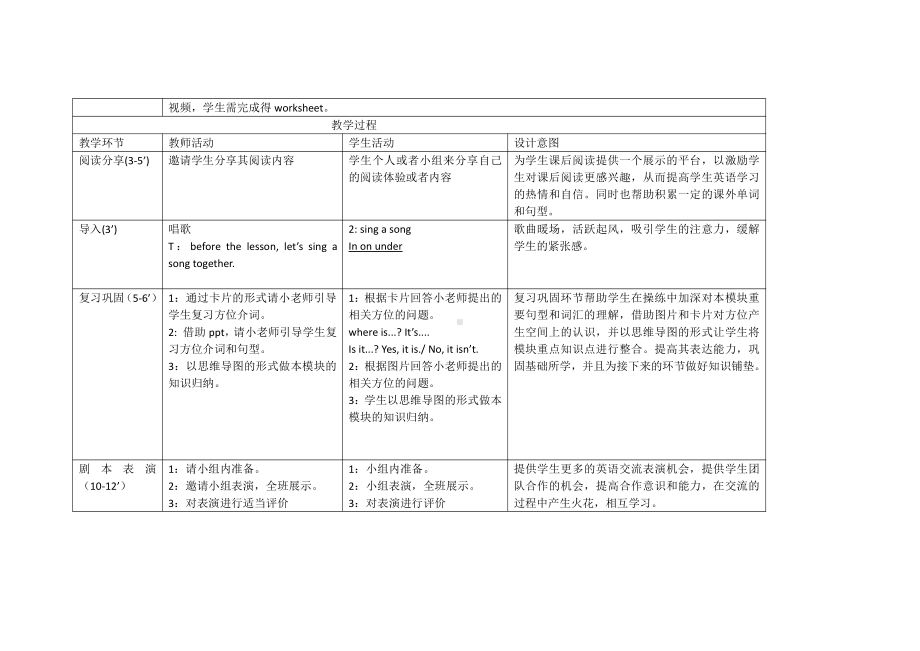 教科版三下Module 2 Positions-Unit 3 Where's my car-Fun with language-教案、教学设计--(配套课件编号：d2857).doc_第2页