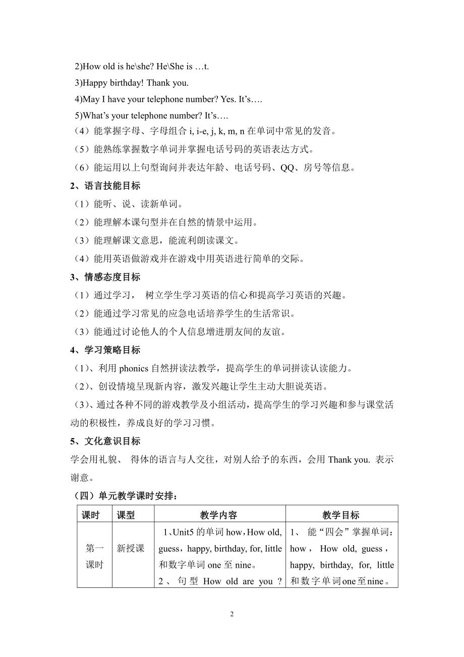 教科版三下Module 3 Personal information-Unit 6 May I have your telephone number -Fun with language-教案、教学设计--(配套课件编号：b169d).doc_第2页