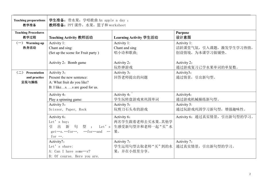 教科版三下Module 4 Fruits-Unit 8 Apples are good for us-教案、教学设计--(配套课件编号：93b1d).doc_第2页