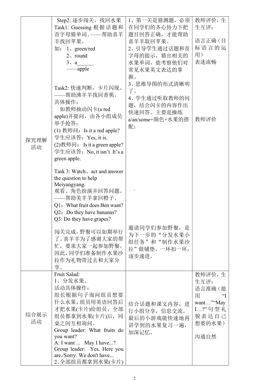 教科版三下Module 4 Fruits-Unit 7 May I have some grapes -Let's talk-教案、教学设计-公开课-(配套课件编号：90b7a).doc_第2页