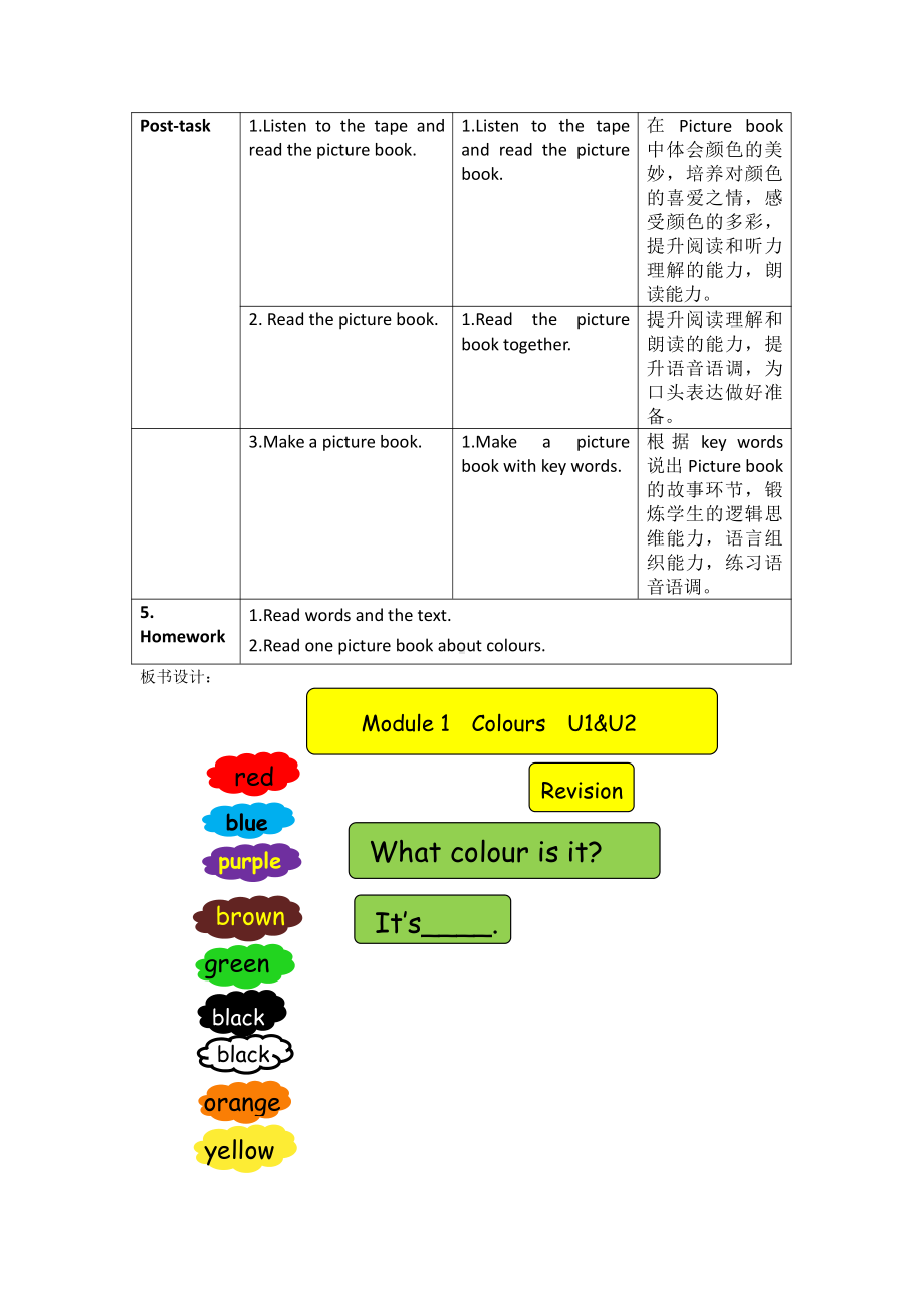 教科版三下Module 1 Colours-Unit 2 Let's colour it-Fun with language-教案、教学设计-公开课-(配套课件编号：d0561).doc_第3页