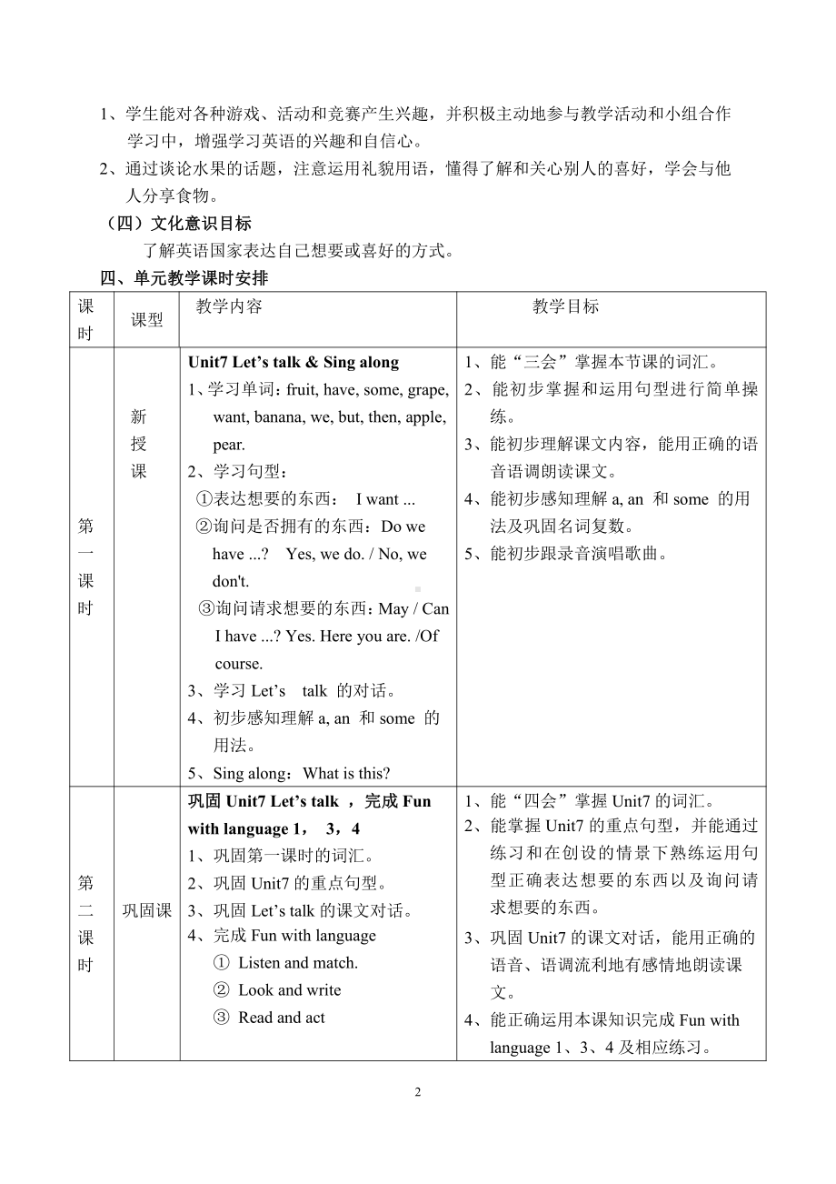 教科版三下Module 4 Fruits-Unit 7 May I have some grapes -教案、教学设计--(配套课件编号：e0b26).docx_第2页