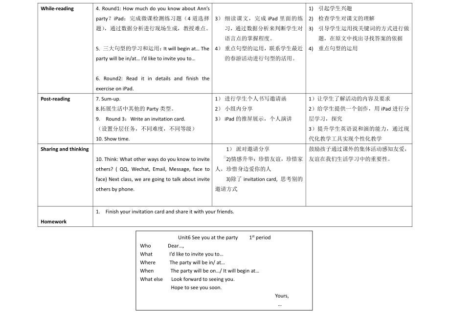 教科版（广州）五下Module 3 Invitations-Unit 6 See you at the party-Let's read-教案、教学设计--(配套课件编号：21b0c).docx_第2页