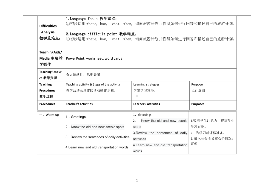 教科版（广州）五下Module 4 Travel-Unit 7 We will go by train-Fun with language-教案、教学设计--(配套课件编号：c3d54).docx_第2页