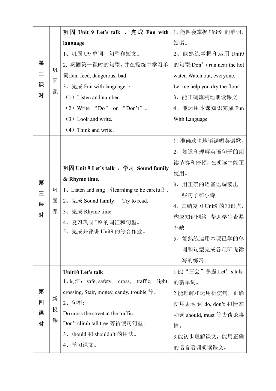 教科版（广州）五下Module 5 Safety-Unit 9 Be careful!-Let's talk-教案、教学设计--(配套课件编号：40322).docx_第3页