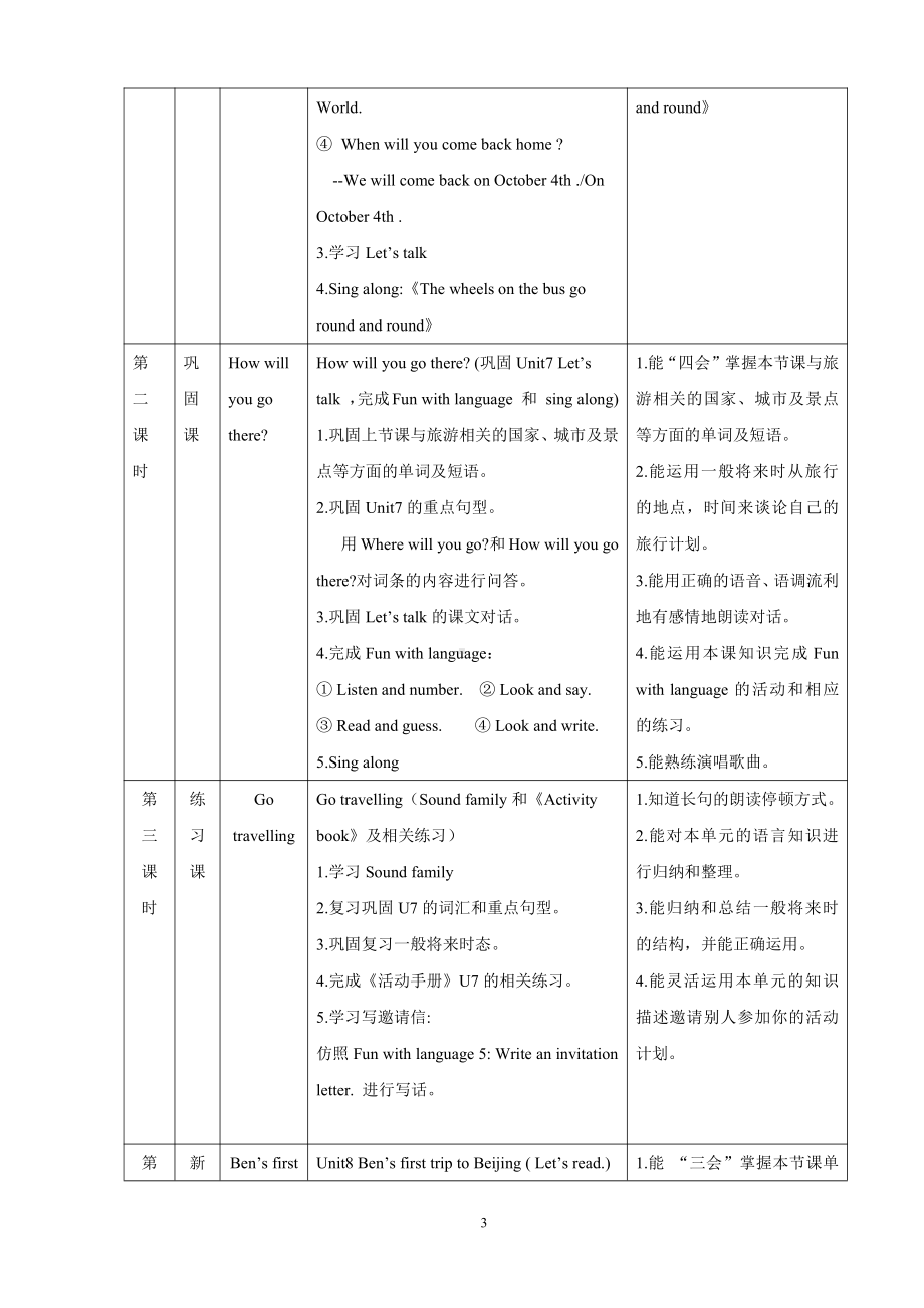 教科版（广州）五下Module 4 Travel-Unit 8 Ben’s first trip to Beijing-Fun with language-教案、教学设计--(配套课件编号：21391).doc_第3页