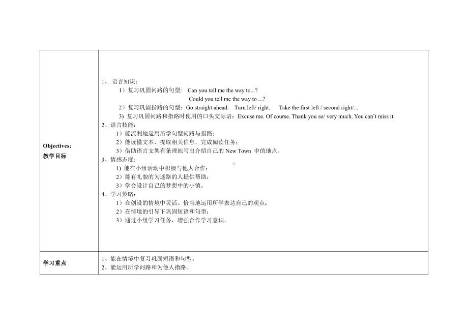 教科版（广州）五下Module 6 Directions-Unit 11 Can you tell me the way -Fun with language-教案、教学设计--(配套课件编号：31c8b).doc_第2页