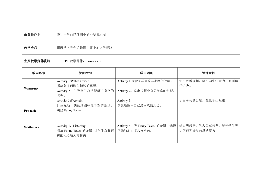 教科版（广州）五下Module 6 Directions-Unit 11 Can you tell me the way -Fun with language-教案、教学设计--(配套课件编号：31c8b).doc_第3页