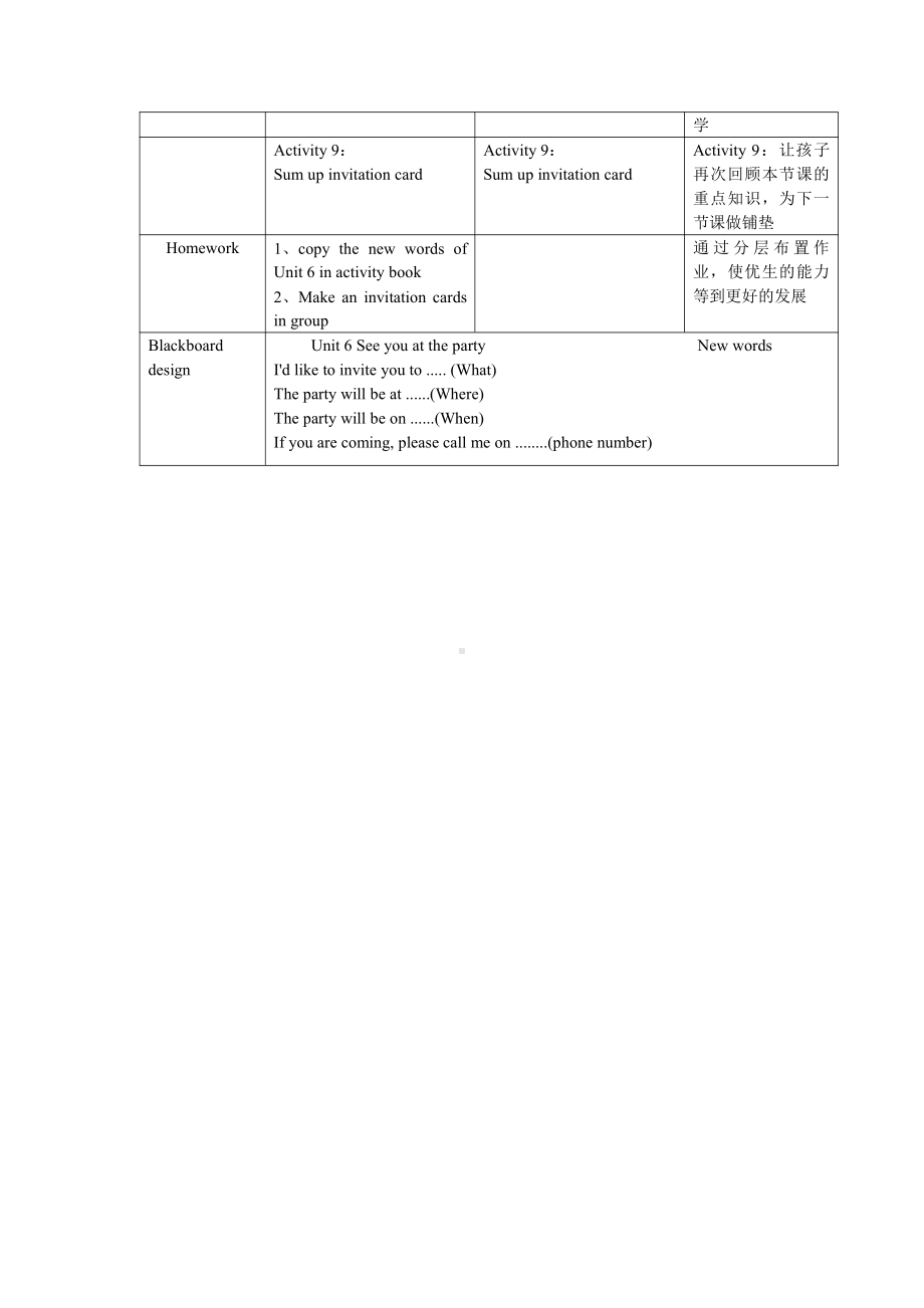 教科版（广州）五下Module 3 Invitations-Unit 6 See you at the party-Let's read-教案、教学设计-省级优课-(配套课件编号：a0747).doc_第3页