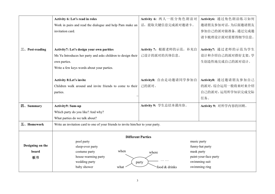 教科版（广州）五下Module 3 Invitations-Unit 6 See you at the party-Did you know& Self-assessment-教案、教学设计--(配套课件编号：50230).doc_第3页