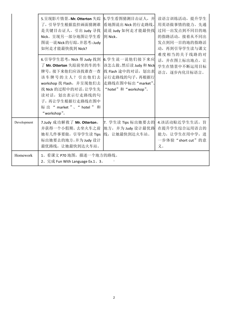 教科版（广州）五下Module 6 Directions-Unit 12 I know a short cut-Fun with language-教案、教学设计-市级优课-(配套课件编号：c5331).doc_第2页