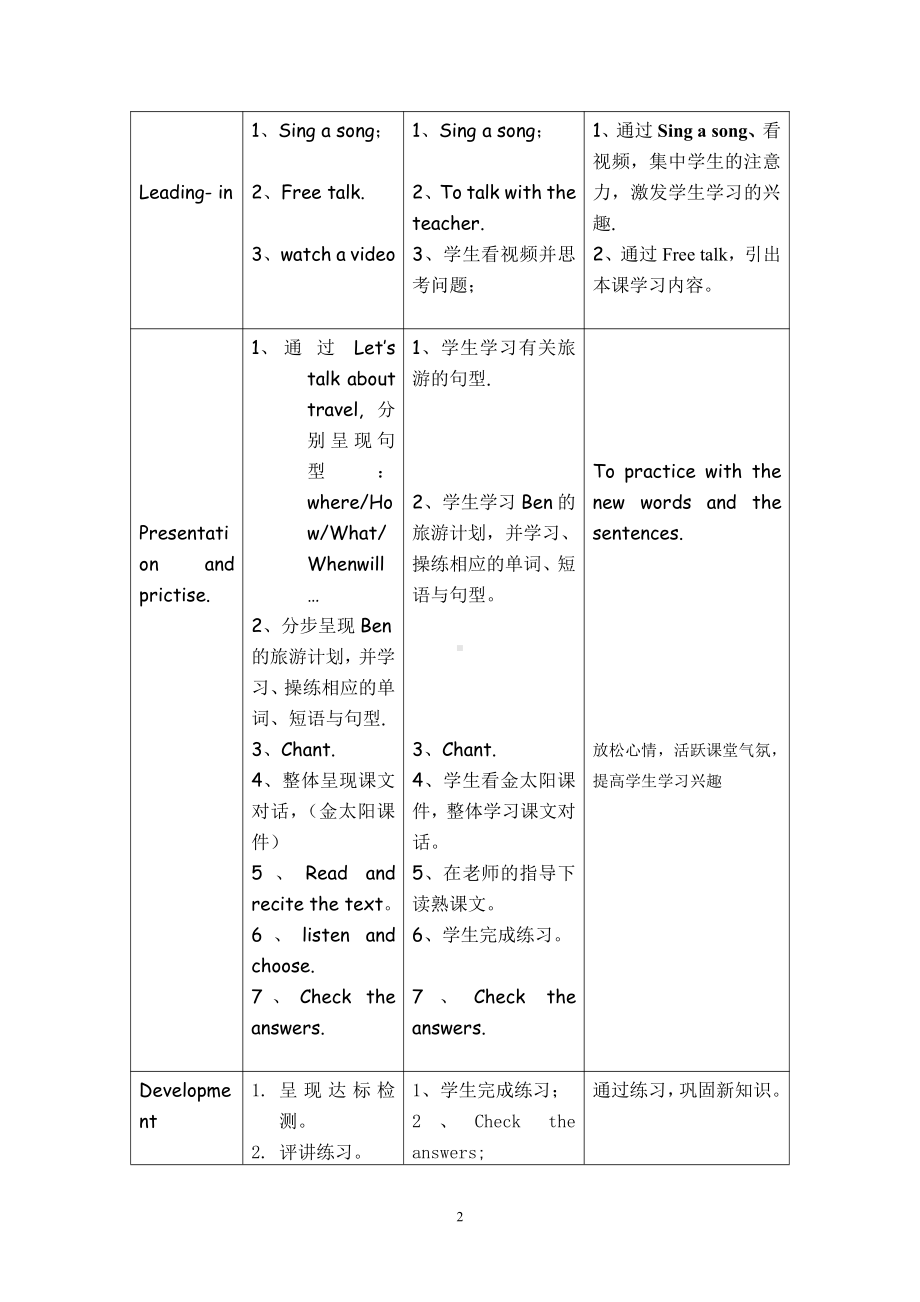 教科版（广州）五下Module 4 Travel-Unit 7 We will go by train-教案、教学设计--(配套课件编号：a60ff).doc_第2页