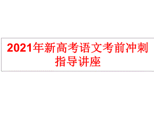 2021年新高考语文考前冲刺指导讲座.pptx