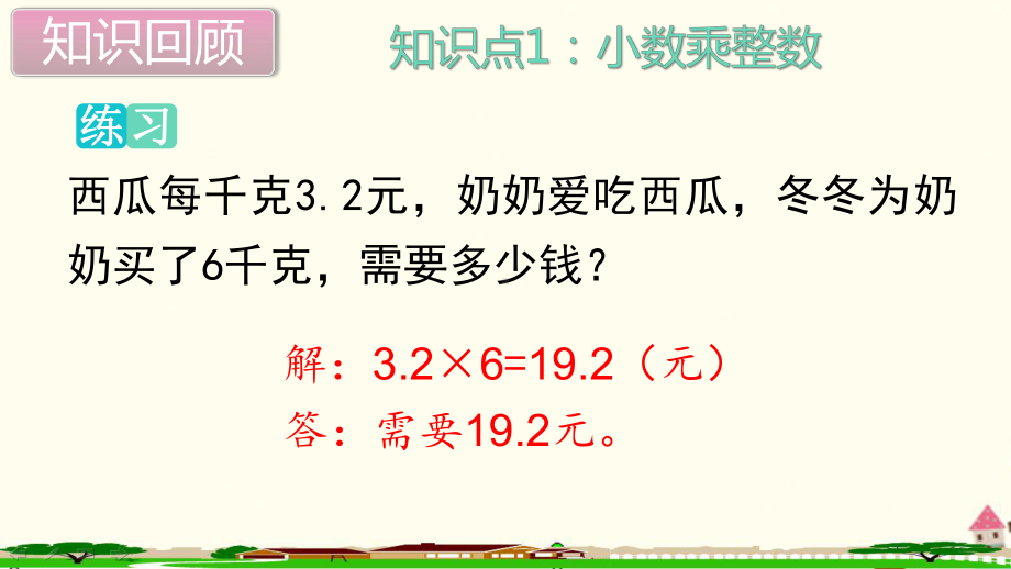 新人教部编版五年级数学上册《小数乘法 单元综合复习》PPT教学课件.ppt_第3页